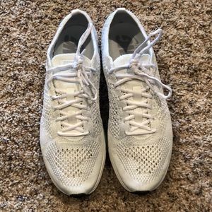 Nike flyknit racer. Triple white.